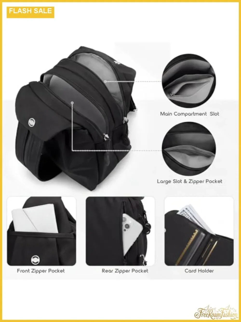 3-in-1 Convertible Sling Backpack Anti-Theft Crossbody Bag with Wallet Oxford